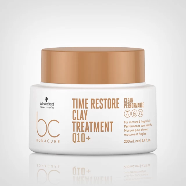 Schwarzkopf Professional Bonacure Time Restore Clay Treatment Q10+ maska za kosu i vlasište 200ml